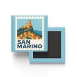 Buzdolap Magneti San Marino San Marino Renkli Posta Pulu Temalı - 9x9 cm