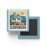 Buzdolap Magneti Slovakya Bratislava Renkli Posta Pulu Temalı - 9x9 cm