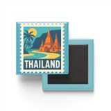 Buzdolap Magneti Tayland Bangkok Renkli Posta Pulu Temalı - 9x9 cm