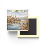 Buzdolap Magneti - Türkiye - Kırklareli - Retro Tema - 9x9 cm | Filistin temalı 4'lü dekoratif buzdolabı magneti