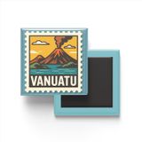 Buzdolap Magneti Vanuatu Port Vila Renkli Posta Pulu Temalı - 9x9 cm