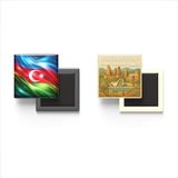 Buzdolap Magnetleri - Azerbaycan Bayrağı ve Paper Cut Tema - 2'li Set Magneti