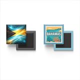Buzdolap Magnetleri - Bahamalar Bayrağı ve Posta Pulu Tema - 2'li Set Magneti