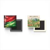 Buzdolap Magnetleri - Belarus Bayrağı ve Paper Cut Tema - 2'li Set Magneti