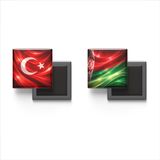 Buzdolap Magnetleri - Belarus Bayrağı ve Türk Bayrağı - 2'li Set Magneti