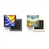 Buzdolap Magnetleri - Bosna-Hersek Bayrağı ve Retro Tema - 2'li Set Magneti