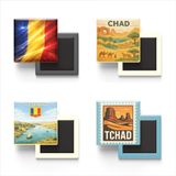 Buzdolap Magnetleri - Çad - N'Djamena - Chad - 4'lü Set | Çad temalı 4'lü dekoratif buzdolabı magneti