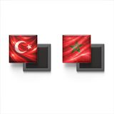 Buzdolap Magnetleri - Fas Bayrağı ve Türk Bayrağı - 2'li Set Magneti