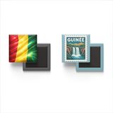 Buzdolap Magnetleri - Gine Bayrağı ve Posta Pulu Tema - 2'li Set Magneti