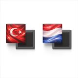 Buzdolap Magnetleri - Hollanda Bayrağı ve Türk Bayrağı - 2'li Set Magneti