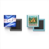 Buzdolap Magnetleri - Honduras Bayrağı ve Posta Pulu Tema - 2'li Set Magneti