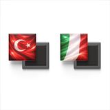 Buzdolap Magnetleri - İtalya Bayrağı ve Türk Bayrağı - 2'li Set Magneti