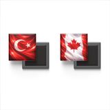 Buzdolap Magnetleri - Kanada Bayrağı ve Türk Bayrağı - 2'li Set Magneti