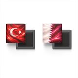 Buzdolap Magnetleri - Katar Bayrağı ve Türk Bayrağı - 2'li Set Magneti