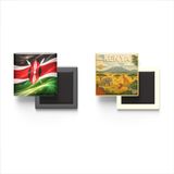 Buzdolap Magnetleri - Kenya Bayrağı ve Paper Cut Tema - 2'li Set Magneti