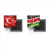 Buzdolap Magnetleri - Kenya Bayrağı ve Türk Bayrağı - 2'li Set Magneti