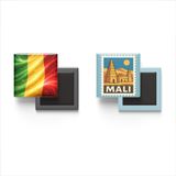 Buzdolap Magnetleri - Mali Bayrağı ve Posta Pulu Tema - 2'li Set Magneti