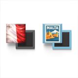 Buzdolap Magnetleri - Malta Bayrağı ve Posta Pulu Tema - 2'li Set Magneti