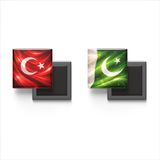 Buzdolap Magnetleri - Pakistan Bayrağı ve Türk Bayrağı - 2'li Set Magneti