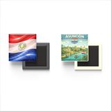Buzdolap Magnetleri - Paraguay Bayrağı ve Retro Tema - 2'li Set Magneti