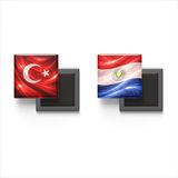 Buzdolap Magnetleri - Paraguay Bayrağı ve Türk Bayrağı - 2'li Set Magneti