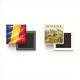 Buzdolap Magnetleri - Romanya Bayrağı ve Paper Cut Tema - 2'li Set Magneti