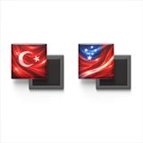 Buzdolap Magnetleri - Samoa Bayrağı ve Türk Bayrağı - 2'li Set Magneti