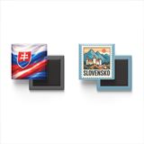 Buzdolap Magnetleri - Slovakya Bayrağı ve Posta Pulu Tema - 2'li Set Magneti