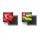 Buzdolap Magnetleri - Togo Bayrağı ve Türk Bayrağı - 2'li Set Magneti