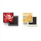 Buzdolap Magnetleri - Tunus Bayrağı ve Paper Cut Tema - 2'li Set Magneti