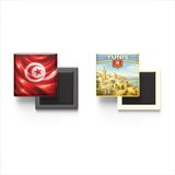 Buzdolap Magnetleri - Tunus Bayrağı ve Retro Tema - 2'li Set Magneti