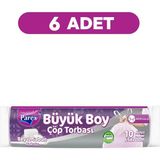 Büzgülü 10'lu Çöp Torbası Beyaz Sabun Kokulu Büyük Boy 65 x 70 cm Altılı Paket