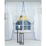 Büzgülü 2 Kanat Tül Fon Perde Kırık Beyaz - 90 x 270 cm