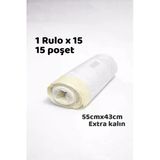 Büzgülü Çöp Torbası - 55Cmx43cm - Kedi Kumu Poşeti 1 X15 Poşet