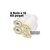 Büzgülü Çöp Torbası - 55Cmx43cm - Kedi Kumu Poşeti 4X15 Toplam 60 Poşet