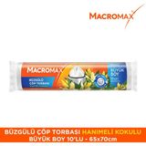 Büzgülü Çöp Torbası Büyük Boy (65X70CM) Hanımeli Kokulu 10 Adet Süper Ekonomik Paket
