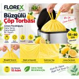 Büzgülü Çöp Torbası,ORTA BOY 55x60cm,Sızdırmaz,Dayanıklı, Limon-1Rulo | Sızdırmaz Yapı, Güçlü,Dayanıklı, Kolay Kapanır,Parfümlü