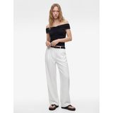 Büzgülü Kolsuz Slim Fit Modal Omzu Açık Bluz