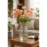 Buzka Yapay Gelincik Çiçeği Lüx Yapay Gelincik Dalı 4 Çiçekli 60 Cm 3lü Set Yapay Çiçek