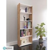 Buzkan % 100 mdf 5 Raflı Beyaz-Ceviz Kitaplık