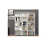 Buzkan Mobilya % 100 Mdf Mobilya 5 Raflı Geniş Kitaplık - Beyaz Parlak