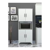 Buzkan Mobilya %100Mdf Çok Amaçlı, Fırın, Kiler,Balkon, Banyo, Dolap (Büyük Boy Fırın Kabini) Bzk5007 Beyaz Parlak