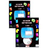 Buzlu Mavi Hazır Kitap Kaplığı A4 Boy Kendinden Yapışkanlı Ayarlabilir Tasarım, Etiketli 10 Adet