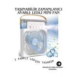 Buzlu Vantilatör Mini Fan 5 Spreyli Su Püskürtmeli 600 Ml Buhar Makinesi Nemlendirici Taşınabilir