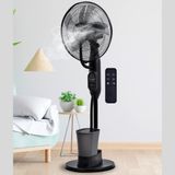 Buzlu Vantilatör Zaman Ayarlı Ultra Sessiz Kumandalı Buharlı Nemlendirici Fan 75° Oda Soğutucu - Siyah