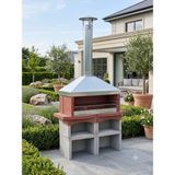 Büzsan Barbekü Beton Barbekü 120 Lik Davlumbazlı Bacalı Model