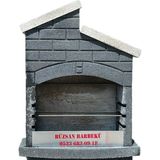 Büzsan Barbekü Hazır Beton Barbekü Tezgah Üstü Antrasit Gri Model - 82
