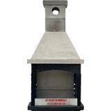 Büzsan Barbekü Hazır Beton Barbekü Tezgah Üstü Davlumbazlı Antrasit Gri Model - 8793