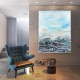 Buzul Yağlı Boya Dokulu Tablo 50X70 Siyah Çerçeveli