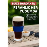 Buzz Bardak – 470 Ml Aktif Jel Soğutmalı Cam Bardak | Silikon Tutuş Bantlı